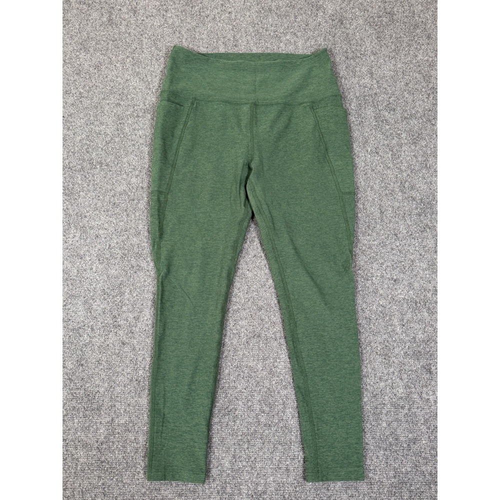 Beyond Yoga Leggings Womens Large Green High Rise Pocket Stretch Pants USA 23"